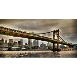 Quadro, stampa su tela. Ratsenskiy, Manhattan Bridge and New York City Skyline, New York