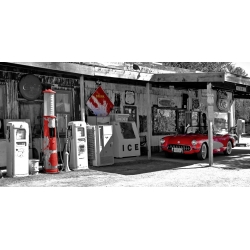 Quadro, stampa su tela. Ratsenskiy, Vintage gas station on Route 66