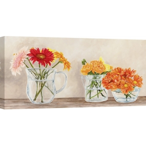 Tableau sur toile. Remy Dellal, Fleurs et Vases Jaune
