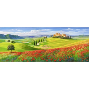 Cuadros de paisajes en canvas. Galasso, Hacia el pueblo de la Toscana