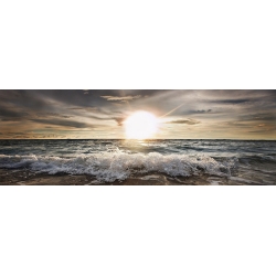 Wall art print and canvas. Niels Busch, Sun shining over rocky waves