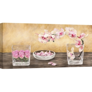 Cuadros shabby chic en canvas. Orchids and Roses Arrangement