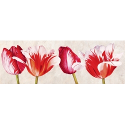 Leinwanddruck mit modernen Blumen. Luca Villa, Happy Tulips
