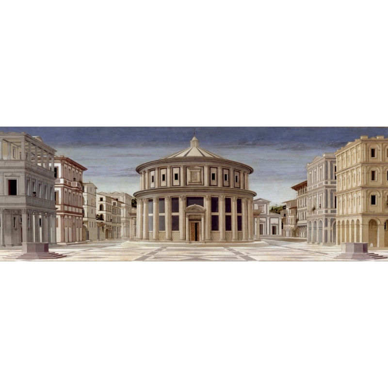 Tableau sur toile. Piero Della Francesca, La ville idéale (détail)