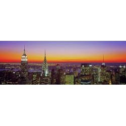 Quadro, stampa su tela. Berenholtz, Midtown Manhattan al tramonto, New York