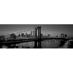 Quadro, stampa su tela. Berenholtz, Manhattan Bridge e Skyline