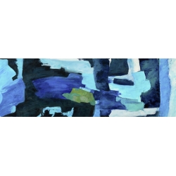 Abstrakte Leinwandbilder in Blau. Taylor, Oceanic Wave in motion