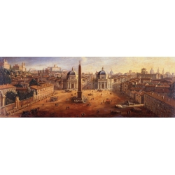 Leinwandbilder. Gaspar Van Wittel, Piazza del Popolo, Rom (Detail)