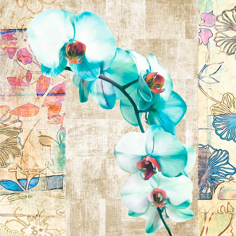Wall art print and canvas. Kelly Parr, Kaleidoscope Orchid II (detail)