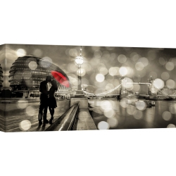 Wall art print and canvas. Dianne Loumer, Kissing in London (BW)