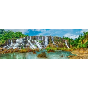 Wall art print and canvas. Pangea Images, Pongour waterfall, Vietnam