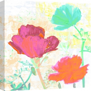 Leinwanddruck mit modernen Blumen. Divertissement d'eté II