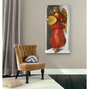 Wall art print and canvas. After Leonardo da Vinci, An Angel in Red with a Lute