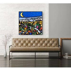Wall art print and canvas. Wallas, Fireflies in spring