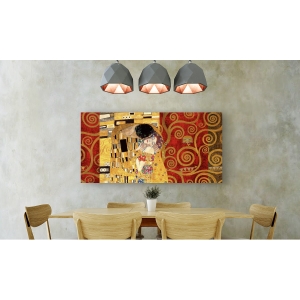 Quadro, stampa su tela. Gustav Klimt, Klimt Patterns – Il bacio (Gold)