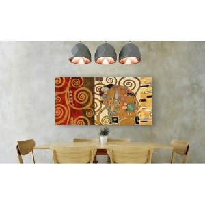 Quadro, stampa su tela. Gustav Klimt, Klimt Patterns – L'Abbraccio (Gold)