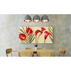 Wall art print and canvas. Jenny Thomlinson, Red Callas