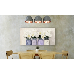 Wall art print and canvas. Jenny Thomlinson, Tulips in Mason Jars (detail)