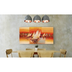 Wall art print and canvas. Luigi Florio, Sails in the sunset