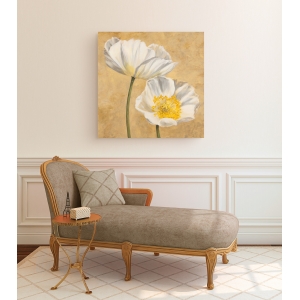 Wall art print and canvas. Luca Villa, Poppies on Gold II