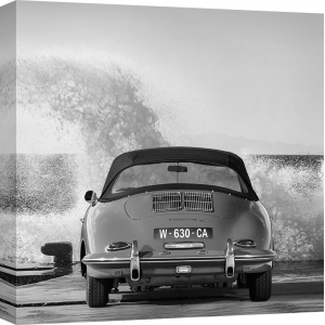 Leinwandbilder. Ocean Waves Breaking on Vintage Beauties (BW 1)