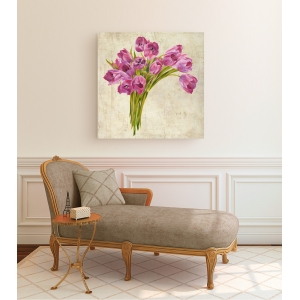 Tableau floral sur toile. Leonardo Sanna, Bouquet de tulipes