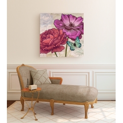 Wall art print and canvas. Eve C. Grant, Roses and butterflies (detail)