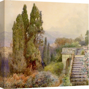 Leinwandbilder. Ettore Roesler-Franz, Terrasse der Villa d'Este