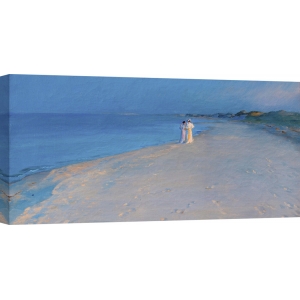 Quadro, stampa su tela. Peder Severin Krøyer, Sera d'estate a South Beach, Skagen