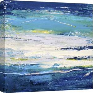Cuadro abstracto azul en canvas. Lucas, En vuelo sobre el mar I