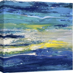 Cuadro abstracto azul en canvas. Lucas, En vuelo sobre el mar II
