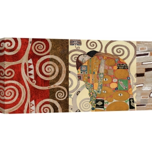 Quadro, stampa su tela. Gustav Klimt, Klimt Patterns – L'Abbraccio (Pewter)