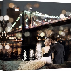 Wall art print and canvas. Dianne Loumer, Kissing in a NY Night (detail)