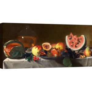 Cuadro en canvas. Pensionante del Saraceni, Bodegón con fruta y jarra