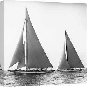 Quadro, stampa su tela. Edwin Levick, Sailboats in the America's Cup, 1934