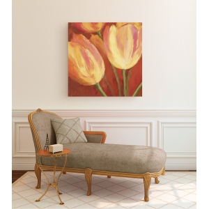 Cuadros de flores en canvas. Silvia Mei, Orange Tulips (detalle)