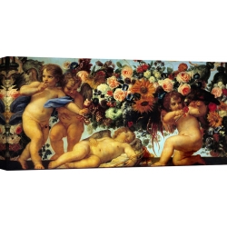 Wall art print and canvas. Carlo Maratta, Amours et guirlandes de fleurs II