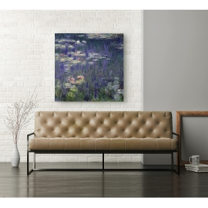 Wall art print and canvas. Claude Monet, Waterlilies: Green Reflections (detail)