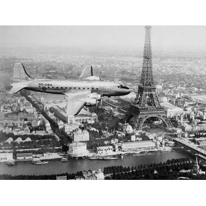 Cuadro, fotografía, en canvas. Anónimo, Avión en vuelo sobre París