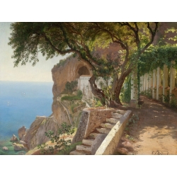 Tableau sur toile. Carl Frederic Aagaard, Terrase à Amalfi