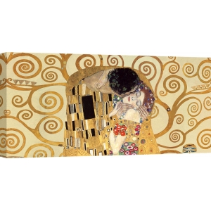 Cuadro famoso en canvas. Gustav Klimt, El beso (detalle)