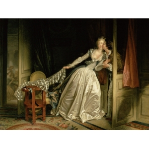 Wall art print and canvas. Jean-Honoré Fragonard, The Stolen Kiss