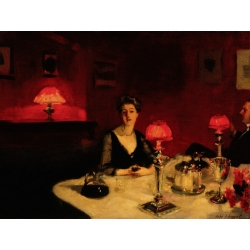 Leinwandbilder. John Singer Sargent, A Dinner Table at Night