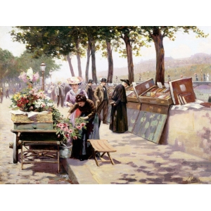 Tableau sur toile. Jules Antoine Voirin, Le long de la Seine, Paris