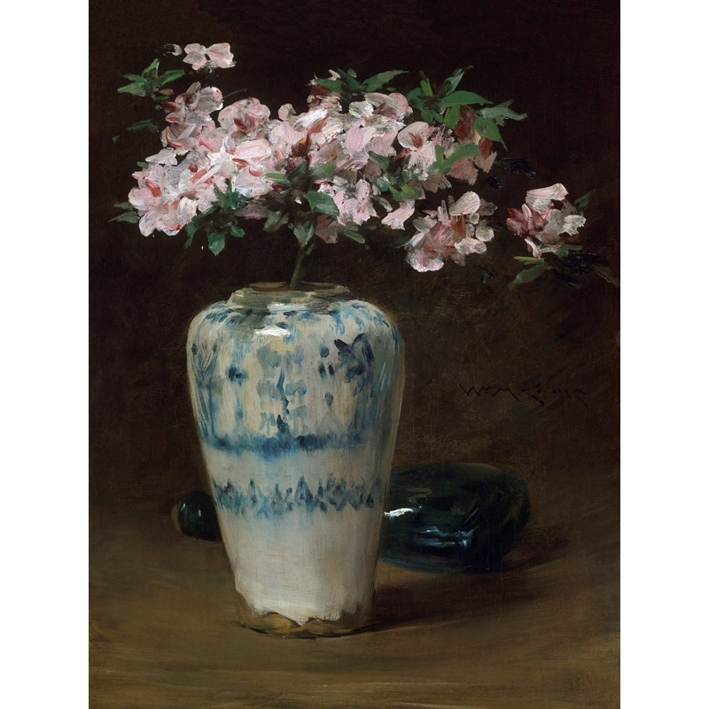 Wall art print and canvas. William Merritt Chase, Pink Azalea – Chinese Vase