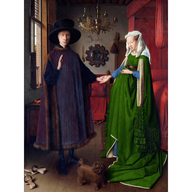 Quadro, stampa su tela. Jan Van Eyck, I coniugi Arnolfini
