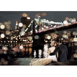 Wall art print and canvas. Dianne Loumer, Kissing in a NY Night