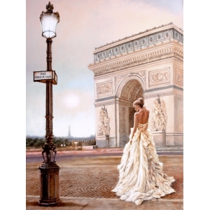 Quadro, stampa su tela. John Silver, Romantica a Parigi