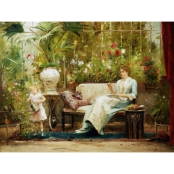 Wall art print and canvas. Mihaly Munkacsy, A Willing Helper