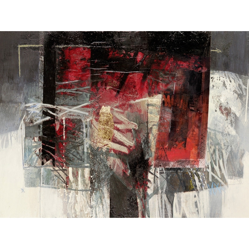 Cuadro abstracto moderno en canvas. Giuliano Censini, De vino y sol